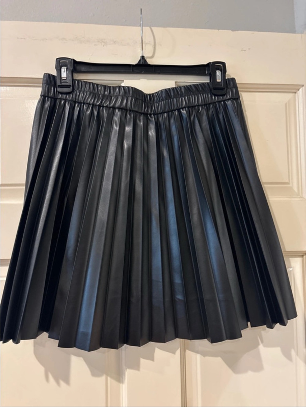 Sincerely Jules Black Pleated Vegan Leather Mini Skirt
